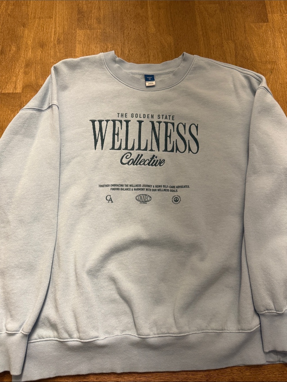 Old Navy Light Blue Wellness Collective Crewneck Sweatshirt